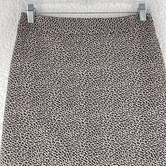 Ann Taylor LOFT Petites Brown Animal Print A-Line Skirt Womens Zip Up Size 0P - Picture 2 of 11
